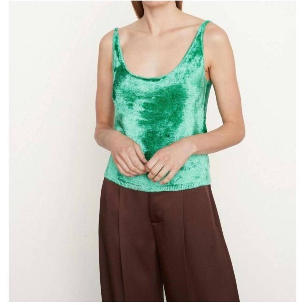 Vince Panne Sweater Cami in Green Soft Luxe Size L